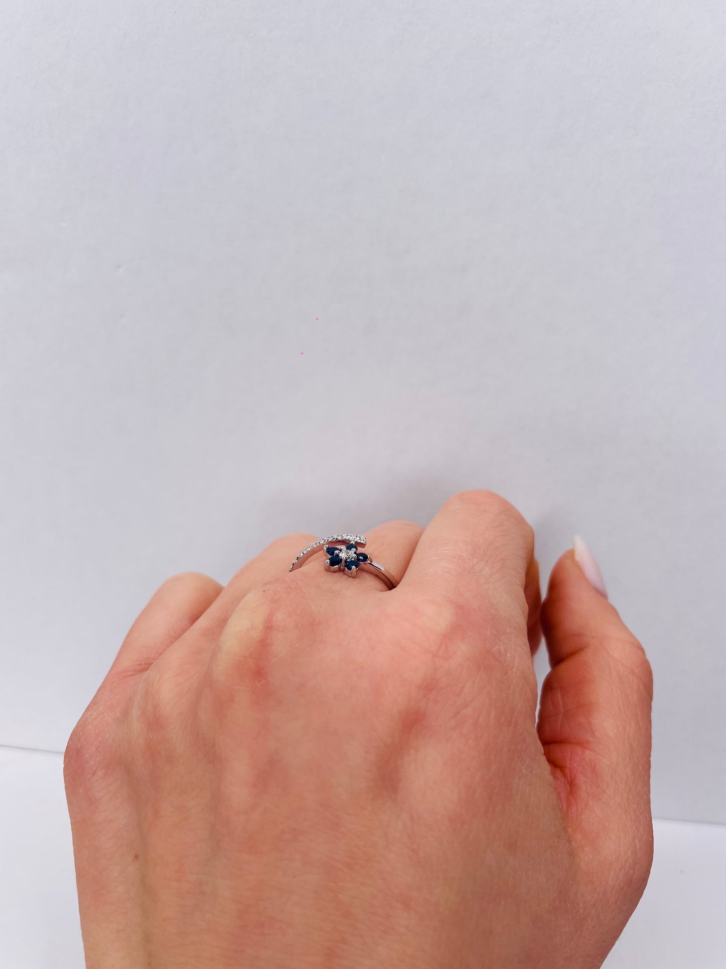 ANELLO MARGHERITA BLU