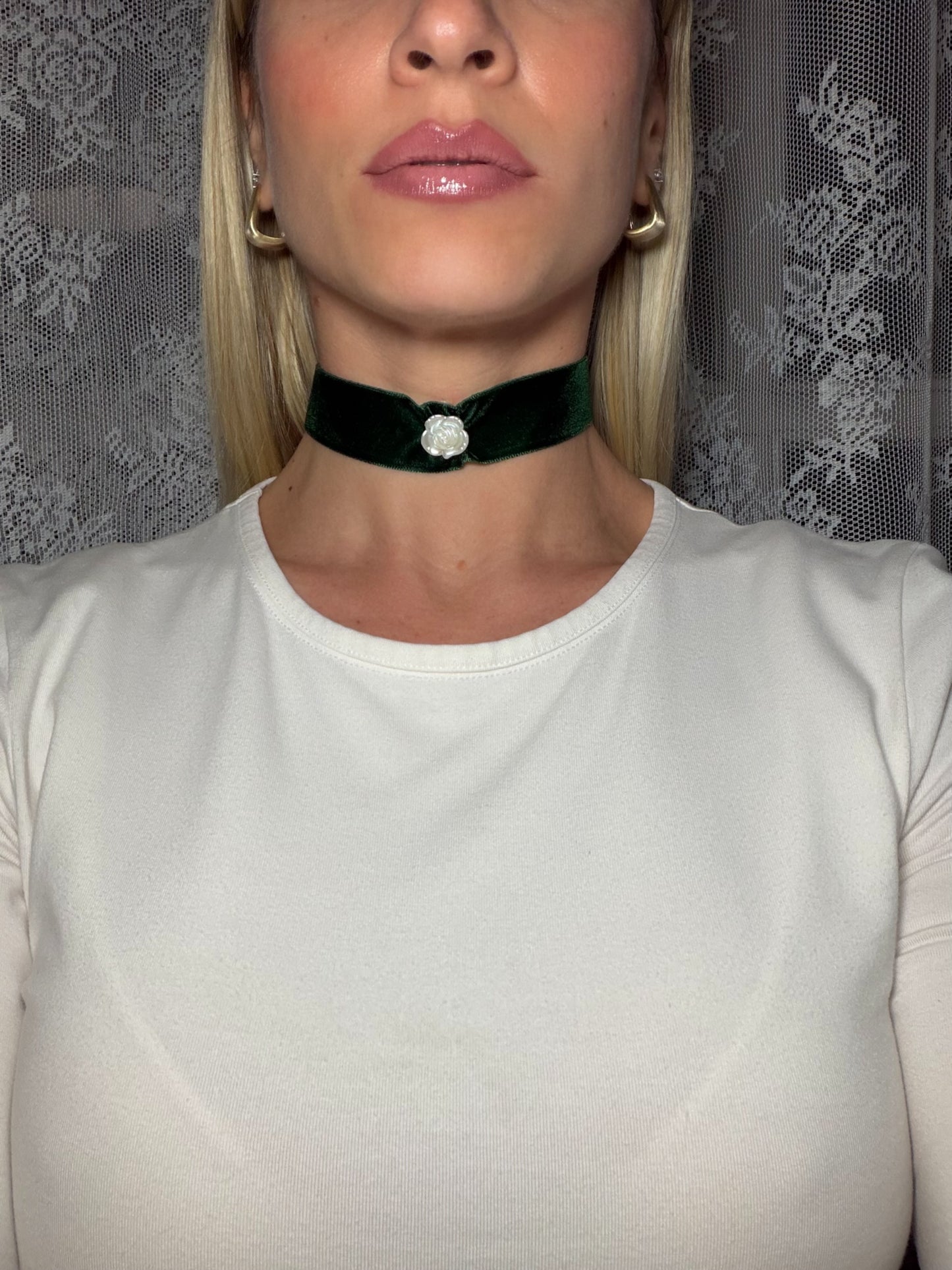 Choker Verde con fiore