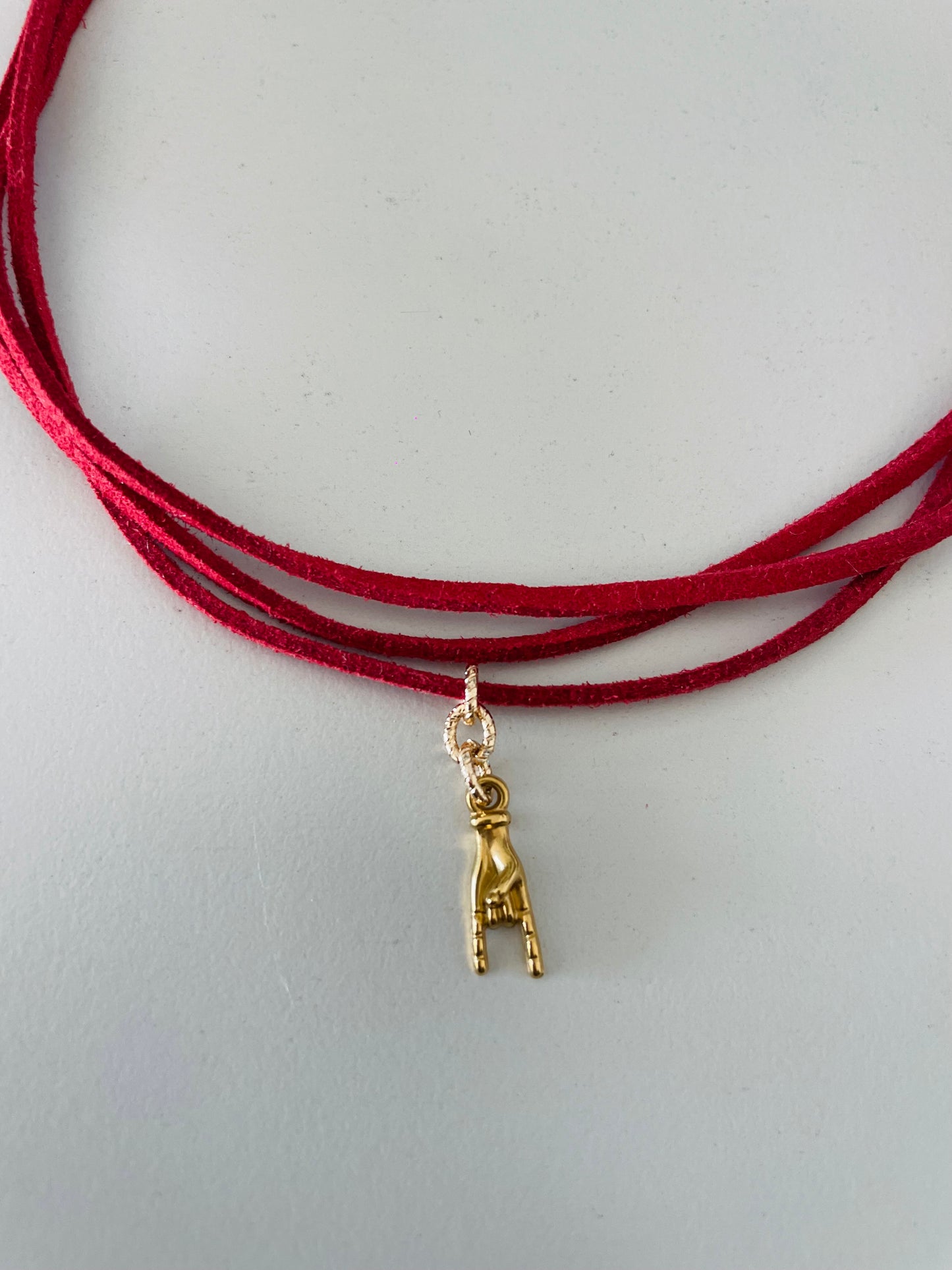 Choker Red corna gold