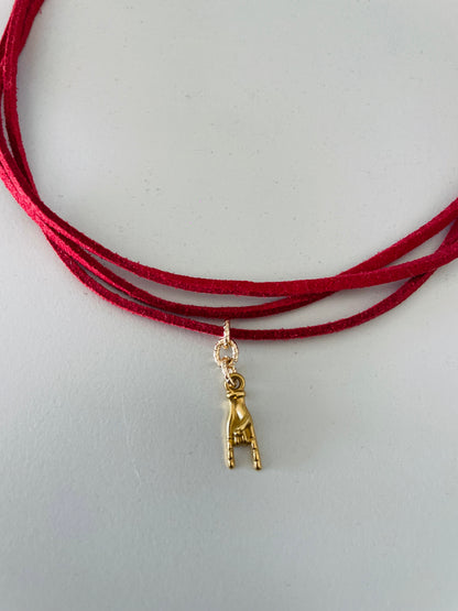Choker Red corna gold