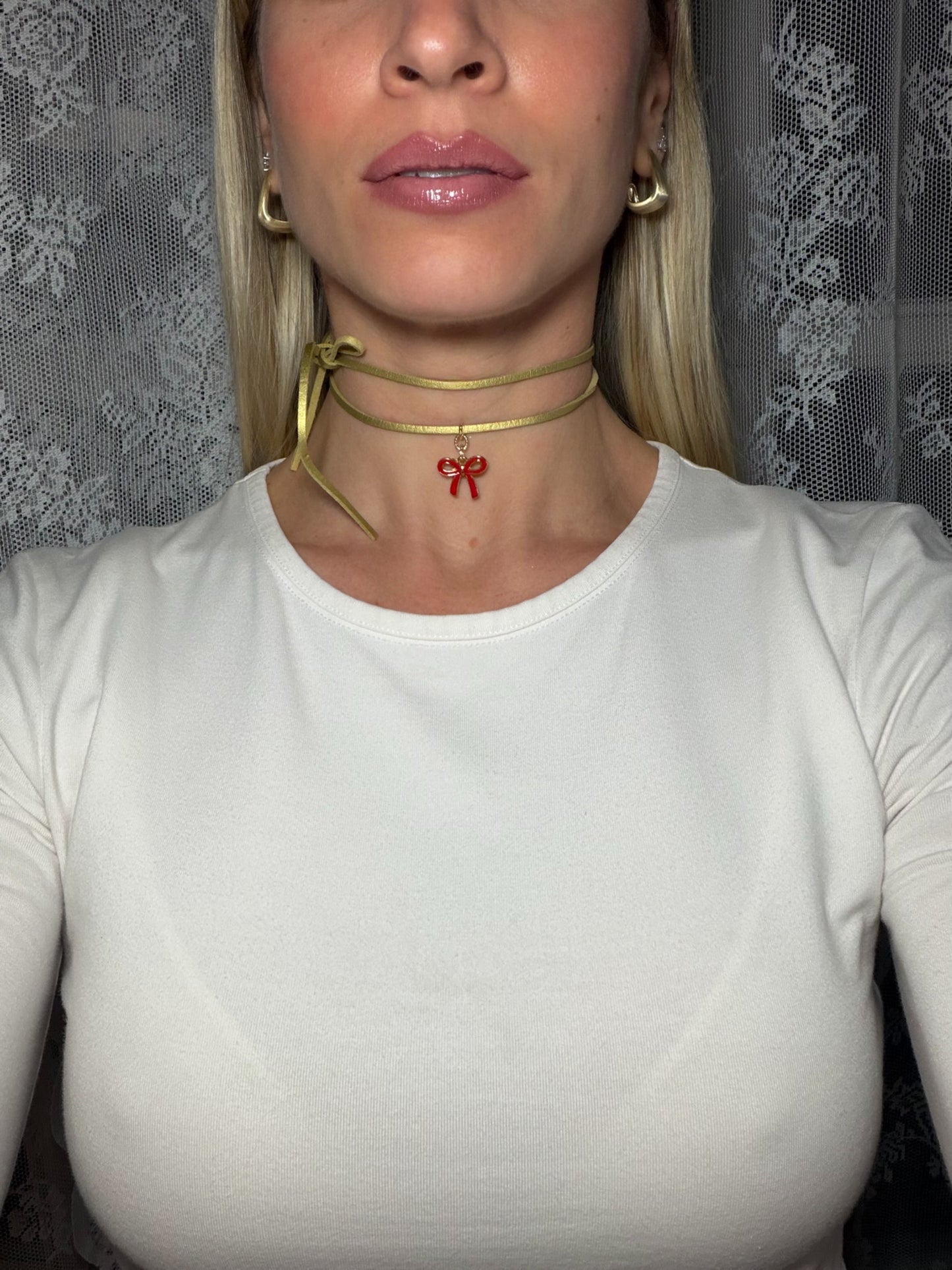 Choker oro con fiocco