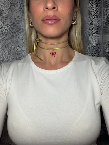 Choker oro con fiocco