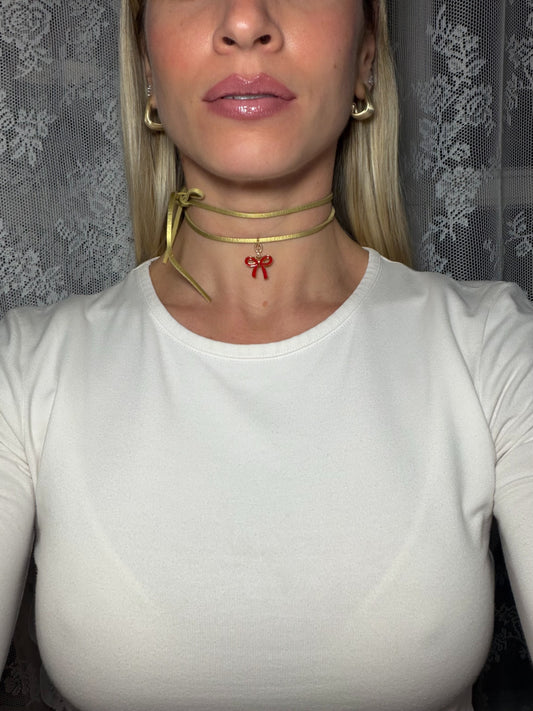 Choker oro con fiocco