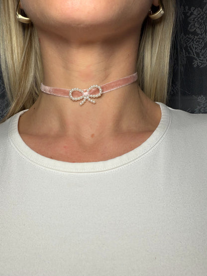 Choker Rosa con fiocco