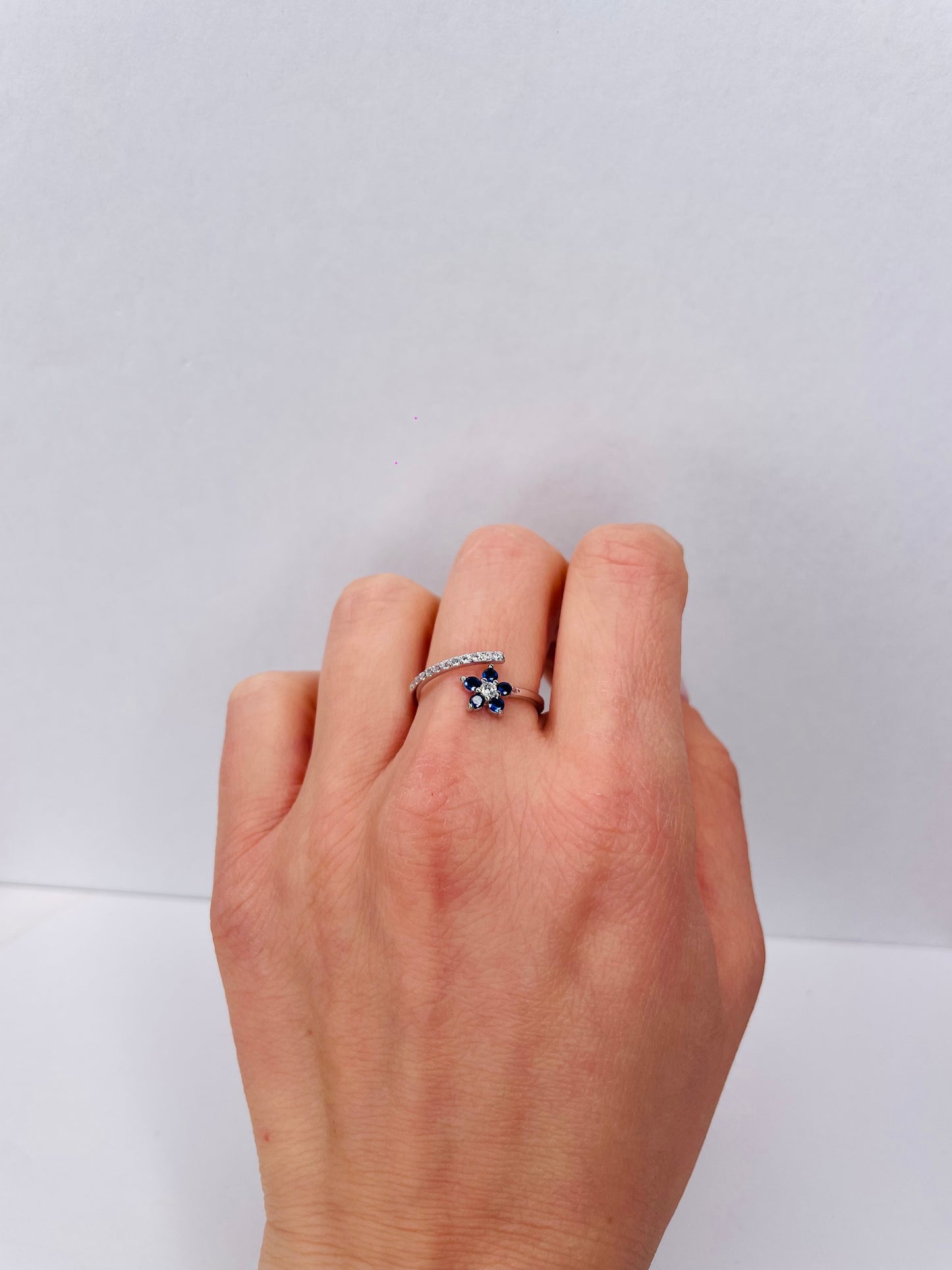 ANELLO MARGHERITA BLU