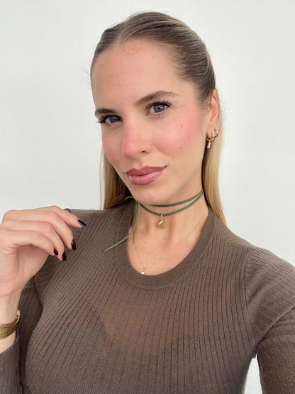 Choker Green cornetto gold