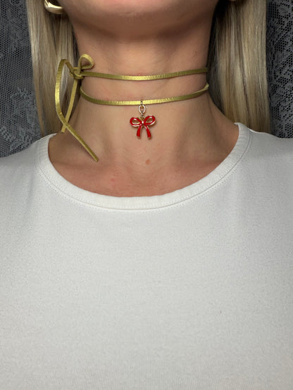 Choker oro con fiocco