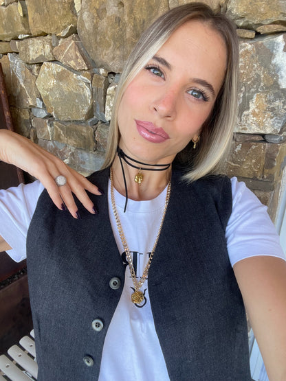 Choker Black maschera gold