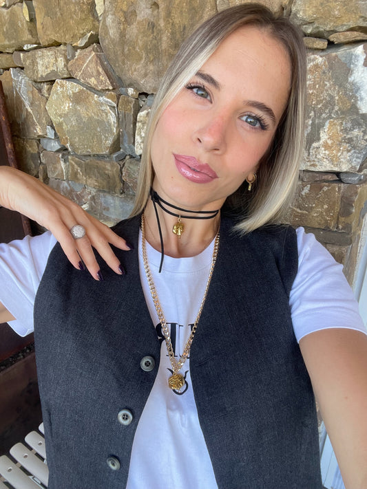 Choker Black maschera gold