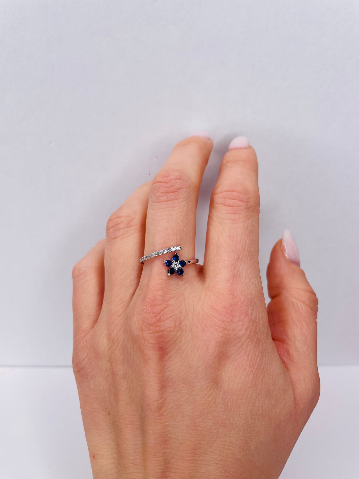 ANELLO MARGHERITA BLU