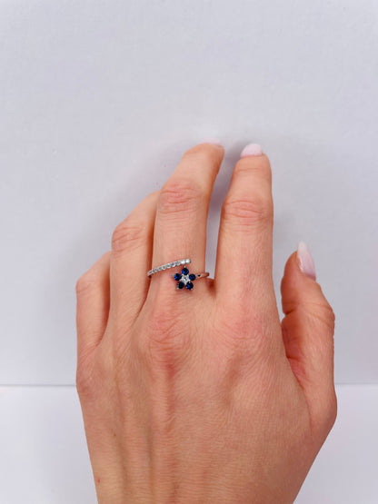 ANELLO MARGHERITA BLU