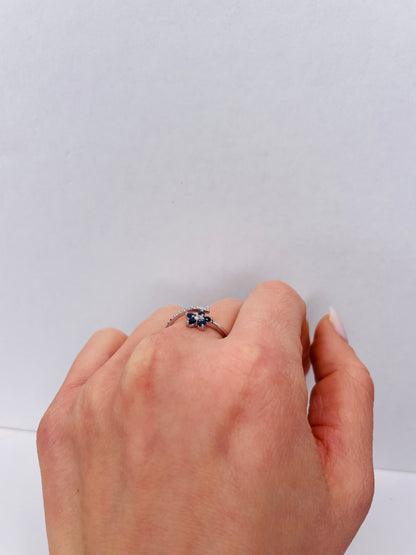 ANELLO MARGHERITA BLU