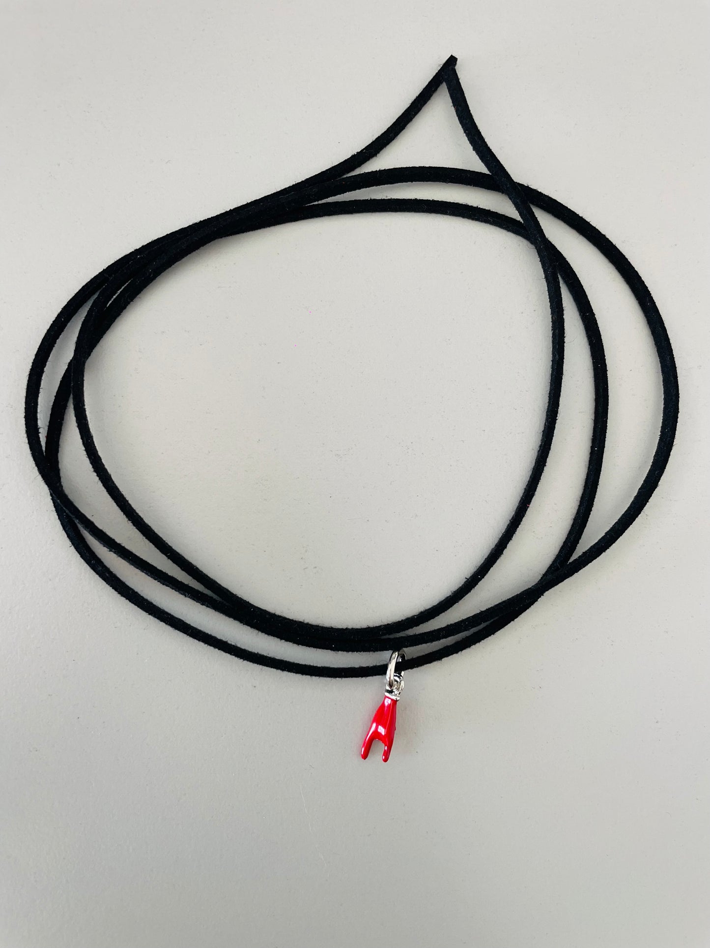 Choker black corna rosse