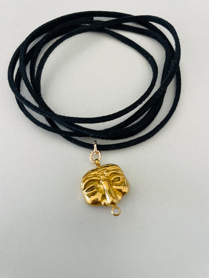 Choker Black maschera gold