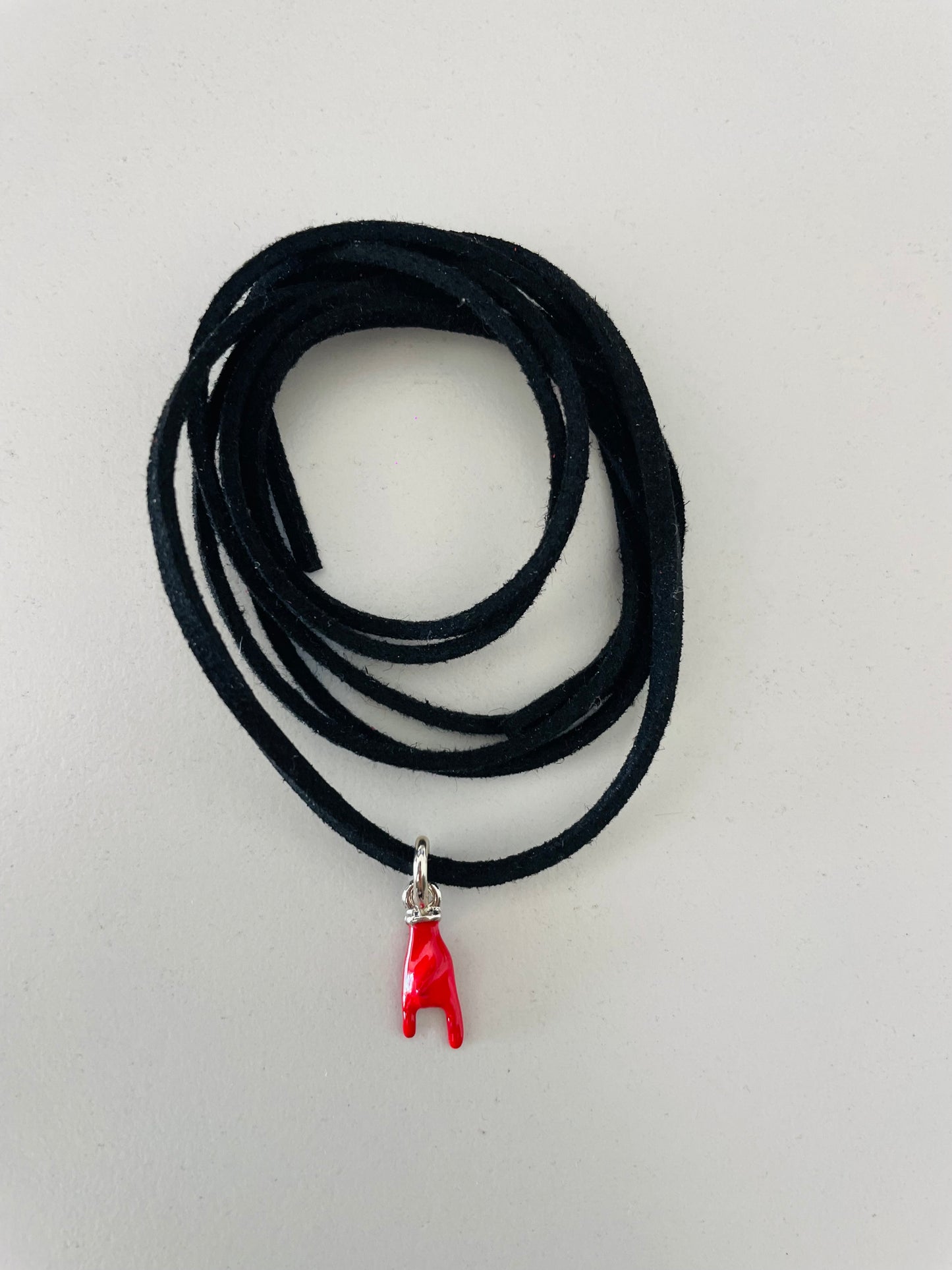 Choker black corna rosse