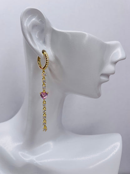 HOOP PENDENTE CUORE PINK GOLD