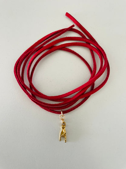 Choker Red corna gold