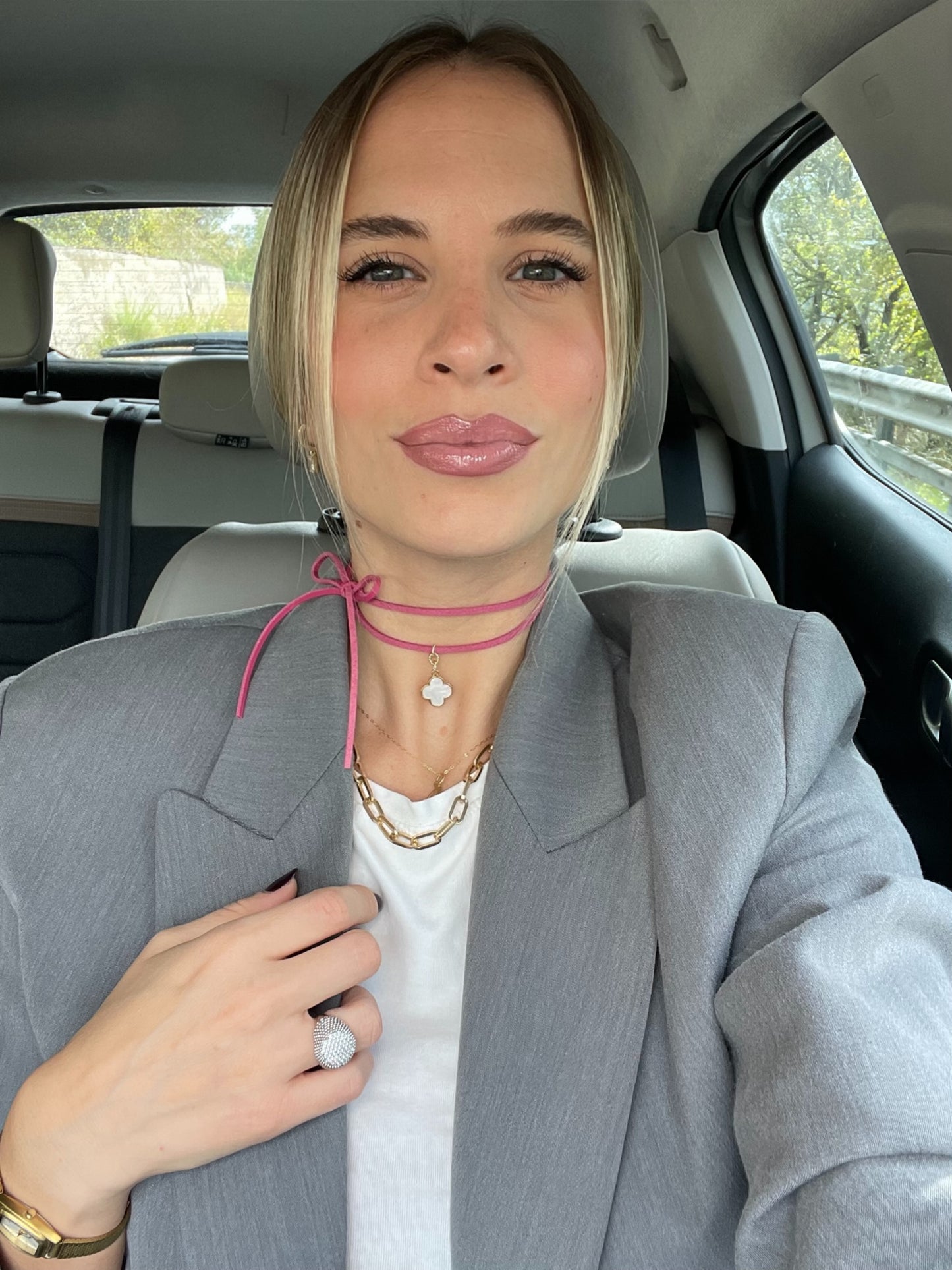Choker Quadrifoglio Pink